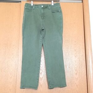 Chico's Define Me Denim straight leg jeans. Sage green. Size 2.5